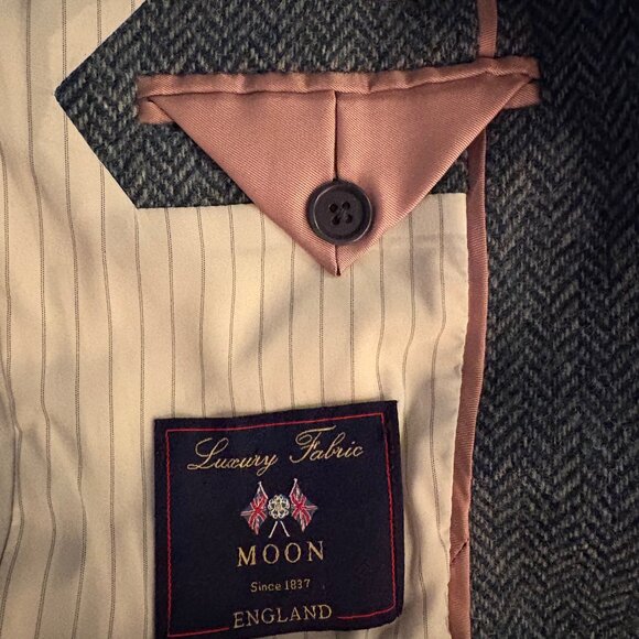 NWOT J.Crew x Moon Campbell jacket in teal wool herringbone tweed - Picture 12 of 13